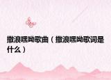 撒浪嘿呦歌曲（撒浪嘿呦歌词是什么）