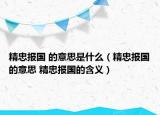 精忠报国 的意思是什么（精忠报国的意思 精忠报国的含义）