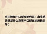 出生地和户口所在地代码（出生地编码是什么意思户口所在地编码是啥）