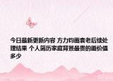 今日最新更新内容 方力钧画袁老后续处理结果 个人简历家庭背景最贵的画价值多少