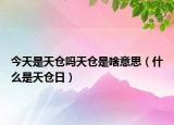 今天是天仓吗天仓是啥意思（什么是天仓日）