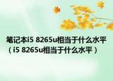 笔记本i5 8265u相当于什么水平（i5 8265u相当于什么水平）