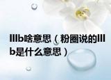 lllb啥意思（粉圈说的lllb是什么意思）