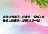 咋样设置微信主题皮肤（微信怎么设置主题皮肤 让微信焕然一新）