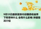 9月15日最新更新内容国债收益率下降意味什么 会有什么影响 详细情况介绍