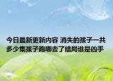 今日最新更新内容 消失的孩子一共多少集孩子跑哪去了结局谁是凶手