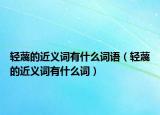 轻蔑的近义词有什么词语（轻蔑的近义词有什么词）