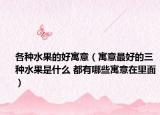 各种水果的好寓意（寓意最好的三种水果是什么 都有哪些寓意在里面）