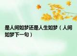 是人间如梦还是人生如梦（人间如梦下一句）
