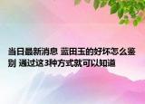 当日最新消息 蓝田玉的好坏怎么鉴别 通过这3种方式就可以知道
