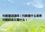 约数是词语吗（约数是什么意思 约数的含义是什么）