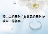 很中二的网名（有意思的网名 比较中二的名字）