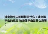 独坐敬亭山的解释是什么（独坐敬亭山的意思 独坐敬亭山是什么意思）