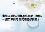 电脑usb接口损坏怎么恢复（电脑usb接口不能用 如何进行修复呢）
