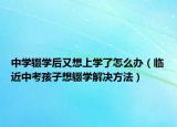 中学辍学后又想上学了怎么办（临近中考孩子想辍学解决方法）