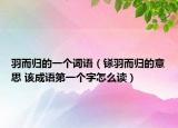 羽而归的一个词语（铩羽而归的意思 该成语第一个字怎么读）