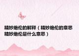 精妙绝伦的解释（精妙绝伦的意思 精妙绝伦是什么意思）