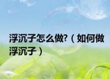 浮沉子怎么做?（如何做浮沉子）