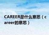 CAREER是什么意思（career的意思）