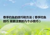 春季钓鱼的技巧和方法（春季钓鱼技巧 需要注意的几个小技巧）