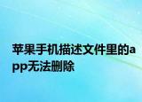 苹果手机描述文件里的app无法删除