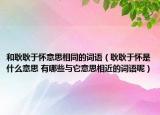 和耿耿于怀意思相同的词语（耿耿于怀是什么意思 有哪些与它意思相近的词语呢）