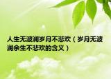 人生无波澜岁月不悲欢（岁月无波澜余生不悲欢的含义）