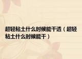 超轻粘土什么时候能干透（超轻粘土什么时候能干）