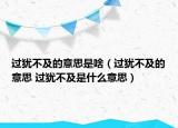 过犹不及的意思是啥（过犹不及的意思 过犹不及是什么意思）