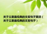 关于立夏最经典的文案句子英语（关于立夏最经典的文案句子）