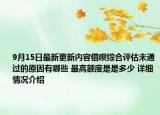 9月15日最新更新内容借呗综合评估未通过的原因有哪些 最高额度是是多少 详细情况介绍