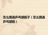 怎么挑选乒乓球拍子（怎么挑选乒乓球拍）
