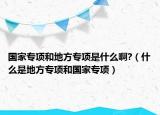 国家专项和地方专项是什么啊?（什么是地方专项和国家专项）