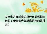 安全生产红线意识是什么时候提出来的（安全生产红线意识指的是什么）