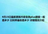 9月15日最新更新内容金条plus额度一般是多少 日利率最低是多少 详细情况介绍