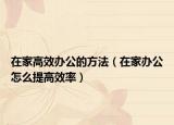 在家高效办公的方法（在家办公怎么提高效率）