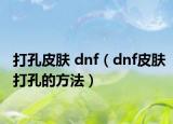 打孔皮肤 dnf（dnf皮肤打孔的方法）
