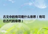 古文中的有司是什么意思（有司在古代的意思）