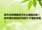 高考志愿填报技巧怎么填报志愿（高考填志愿知识与技巧 不懂的来看）