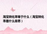淘宝转化率等于什么（淘宝转化率是什么意思）