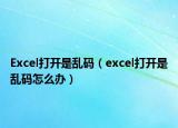 Excel打开是乱码（excel打开是乱码怎么办）