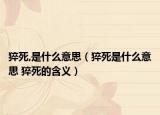 猝死,是什么意思（猝死是什么意思 猝死的含义）