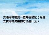 光遇雨林需要一位先祖帮忙（光遇去找雨林先祖的方法是什么）