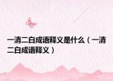 一清二白成语释义是什么（一清二白成语释义）