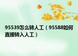 95539怎么转人工（95588如何直接转入人工）