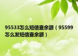 95533怎么短信查余额（95599怎么发短信查余额）