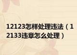 12123怎样处理违法（12133违章怎么处理）