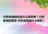 行色匆匆的色是什么意思啊（行色匆匆的意思 行色匆匆是什么意思）