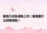蜜桔几月份成熟上市（蜜橘是什么时候成熟）