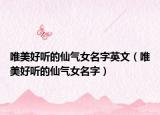 唯美好听的仙气女名字英文（唯美好听的仙气女名字）